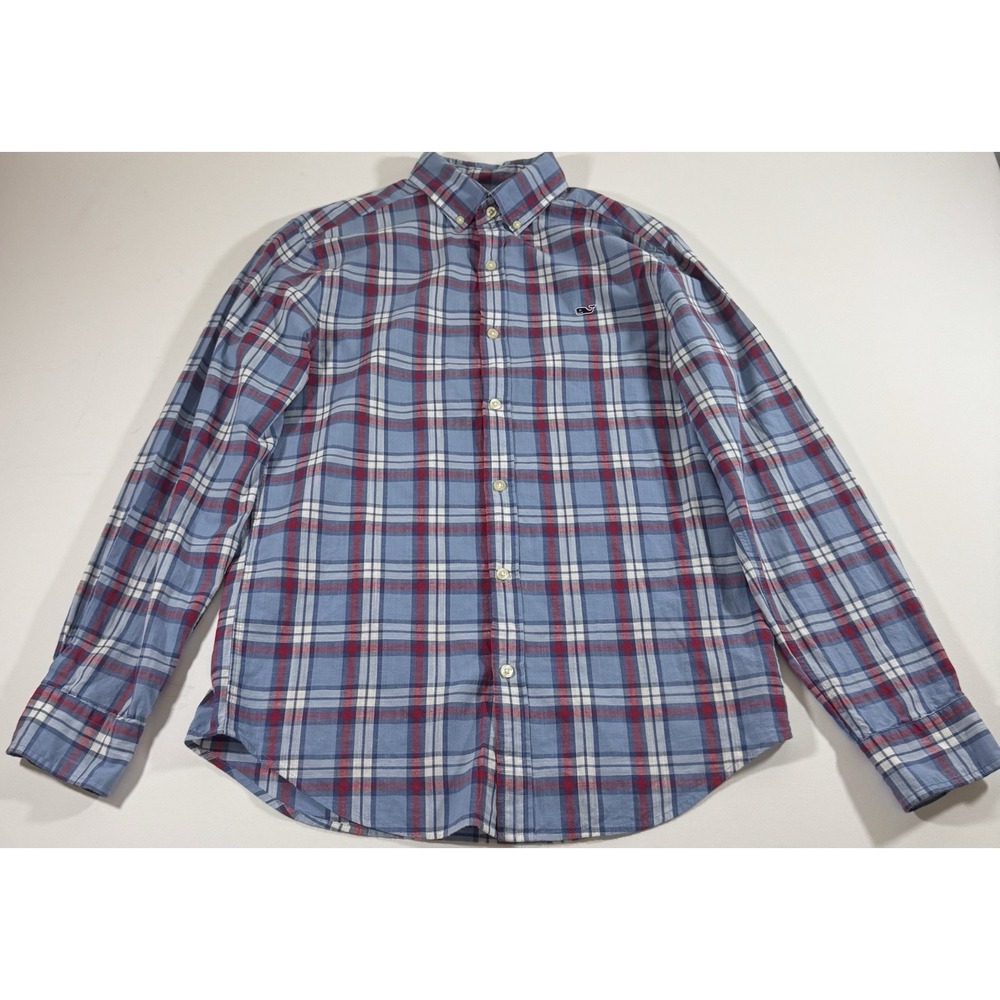 vineyard vine whale shirt Men's Size Small Blue/red/white plaid - Picture 1 of 8